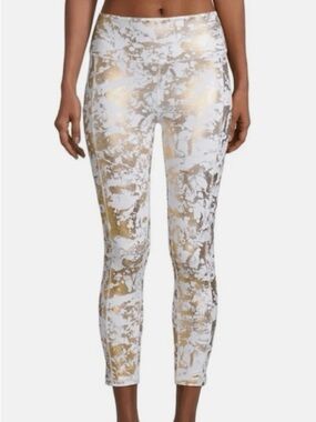 Lilly Pulitzer White and Gold Printed Leggings